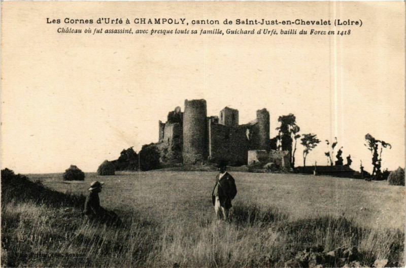 Carte postale ancienne Les Cornes d'Urfe a Champoly - Canton St-Just-en-Chevalet France à Champoly