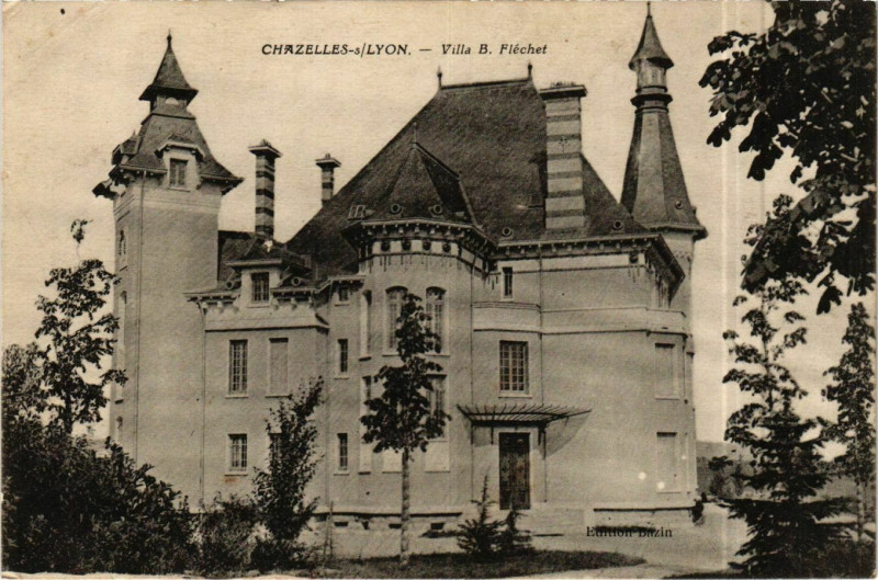 Carte postale ancienne Chazelles-sur-Lyon - Villa B. Flechet France à Chazelles-sur-Lyon