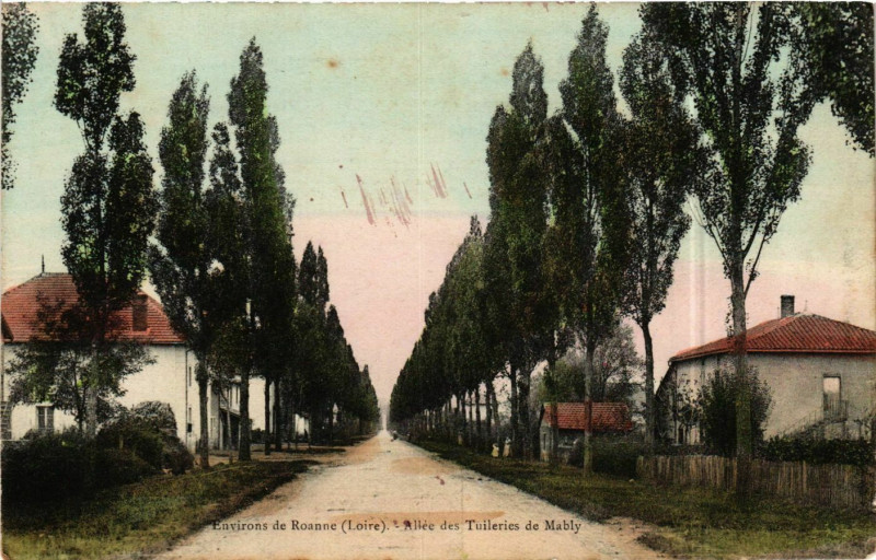 Carte postale ancienne Allee des Tuileries de Mably - Env. De Roanne France à Mably
