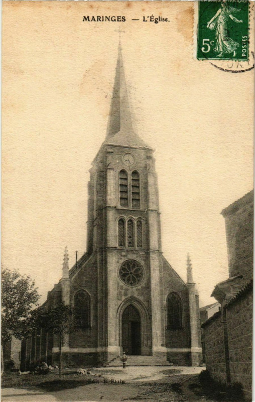 Carte postale ancienne Maringes - L'Eglise France à Maringes