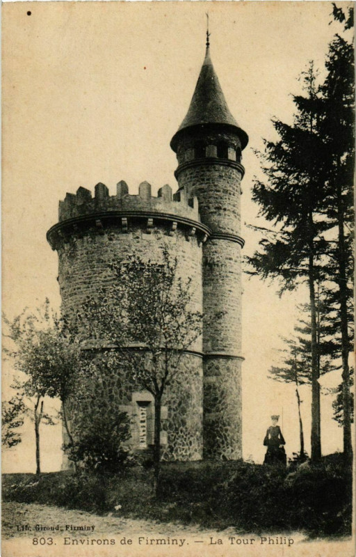 Carte postale ancienne Environs de Firminy - La Tour Philip France à Firminy