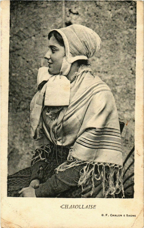 Carte postale ancienne Charollaise - Folklore France