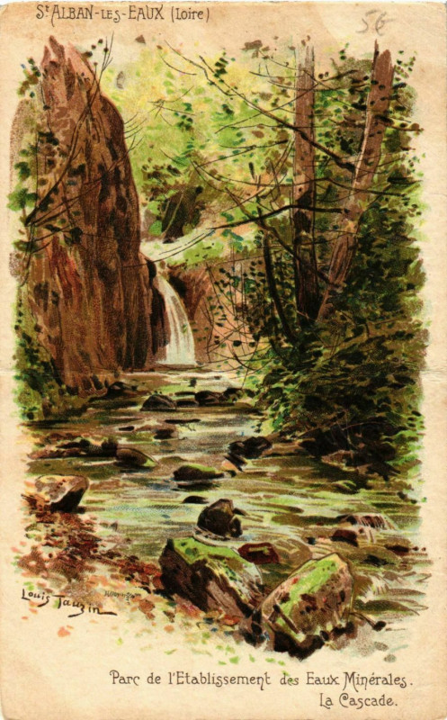 Carte postale ancienne Saint-Alban-les-Eaux - Parc de l'Etablissement France à Saint-Alban-les-Eaux