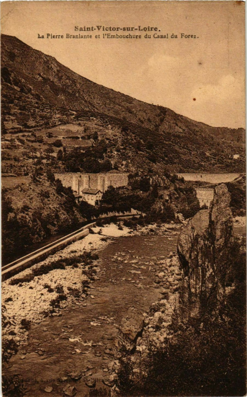 Carte postale ancienne Saint-Victor-sur-Loire - La Pierre Branlante France à Saint-Étienne