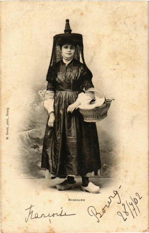 Carte postale ancienne Bressanne - Folklore France