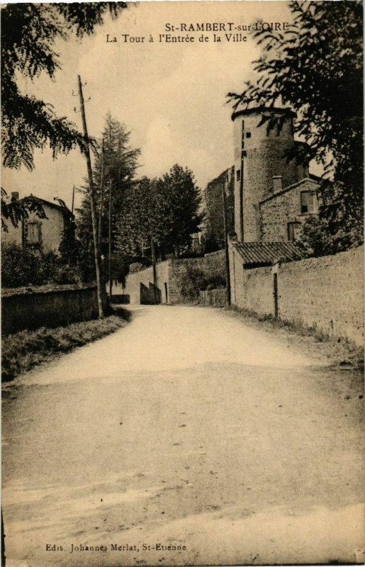 Carte postale ancienne Saint-Rambert-sur-Loire - La Tour a l'Entree de la Ville France