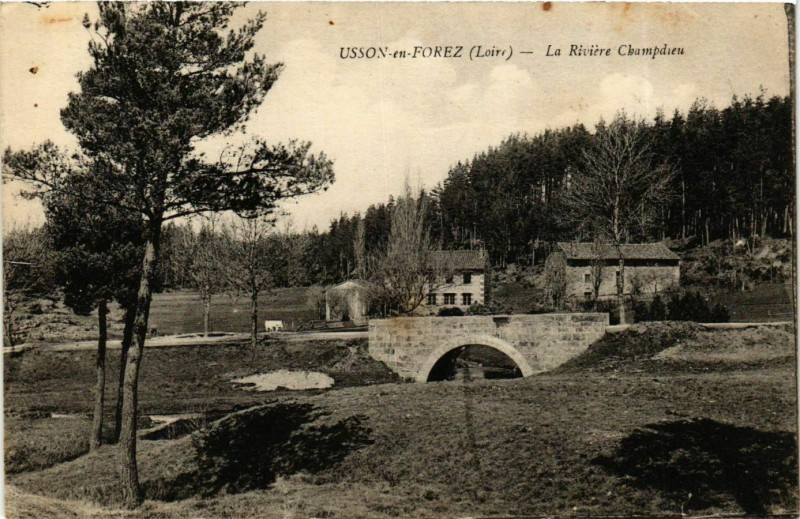 Carte postale ancienne La Rivière Champdieu à Usson-en-Forez