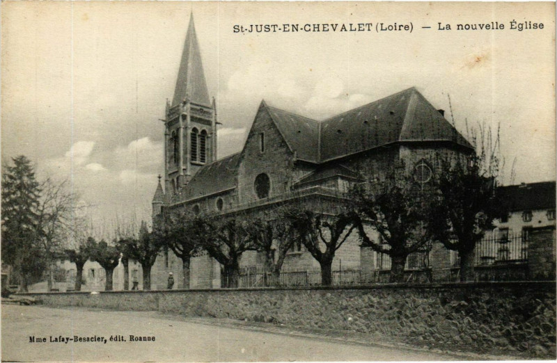 Carte postale ancienne Saint-Just-en-Chevalet - La Nouvelle Eglise France à Saint-Just-en-Chevalet