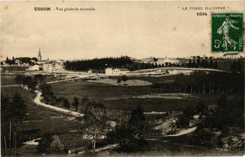 Carte postale ancienne Usson - Usson-en-Forez - Vue Generale Orientale France à Usson-en-Forez
