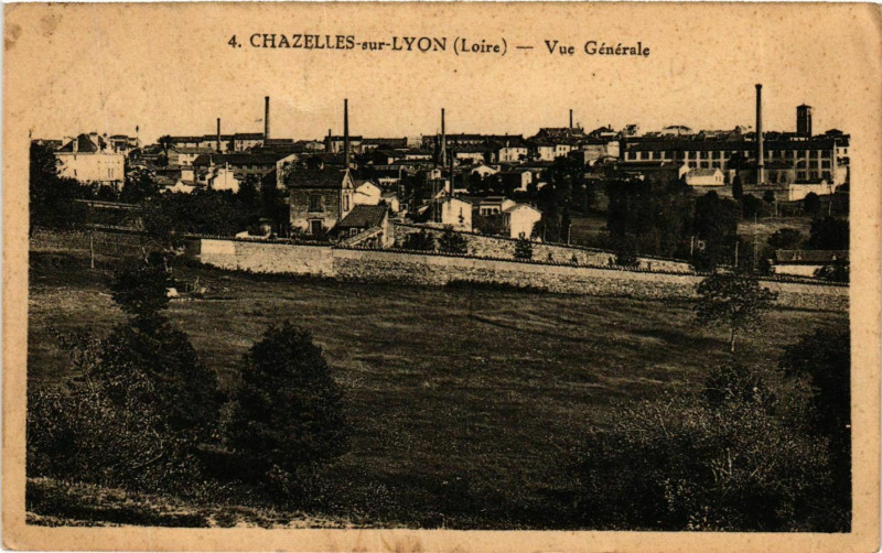 Carte postale ancienne Chazelles-sur-Lyon - Vue Generale France à Chazelles-sur-Lyon