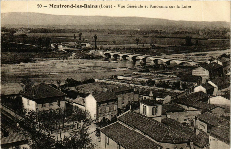 Carte postale ancienne Montrond-les-Bains - Vue Generale et Panorama sur la Loire France à Montrond-les-Bains