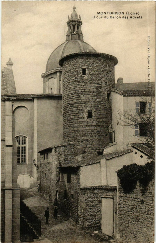 Carte postale ancienne Montbrison- Tour du Baron des Adrets France à Montbrison