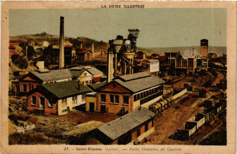 Carte postale ancienne Saint Etienne- Puits Chatelus et Couriot France à Châtelus