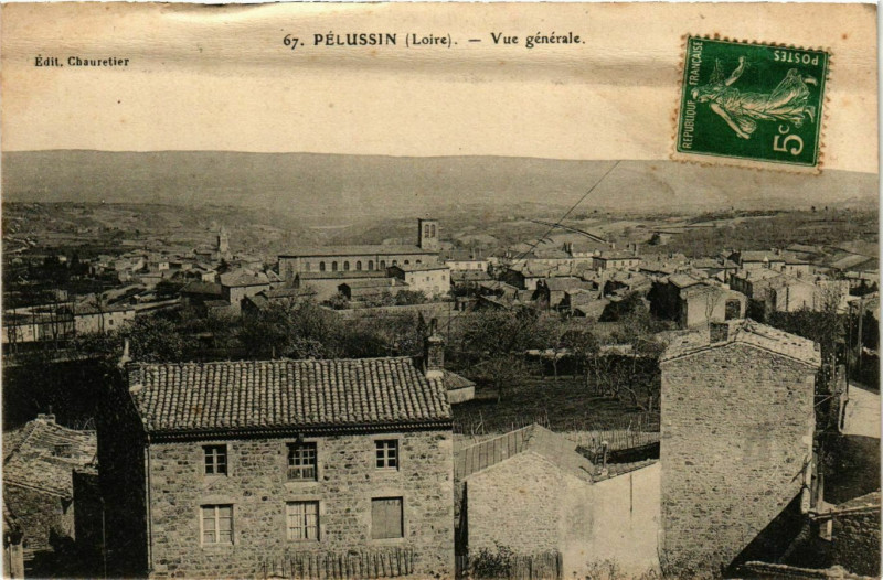Carte postale ancienne Pelussin- vue generale France à Pélussin