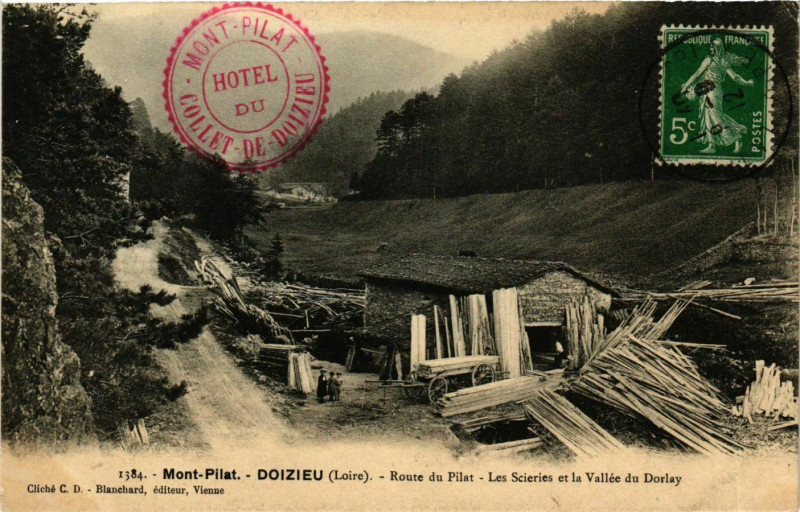 Carte postale ancienne Mont Pilat- Doizieu, Route du Pilat France