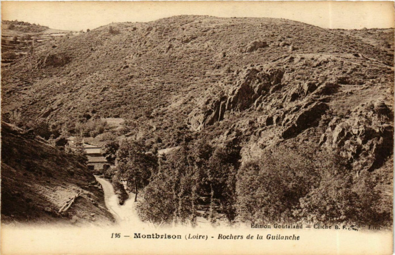 Carte postale ancienne Montbrison- Rochers de la Guilanche France à Montbrison