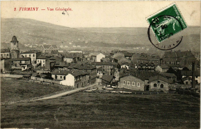 Carte postale ancienne Firminy- vue generale France à Firminy