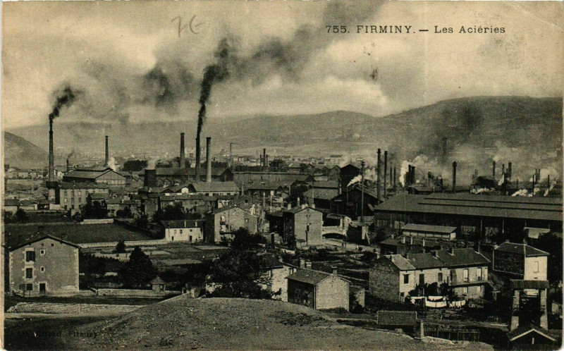 Carte postale ancienne Firminy- Les Acieries France à Firminy