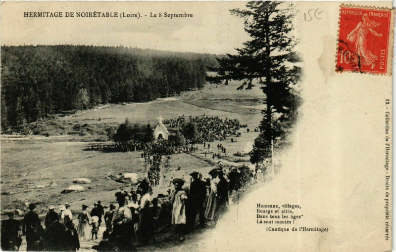 Carte postale ancienne Noiretable- Hermitage France à Noirétable