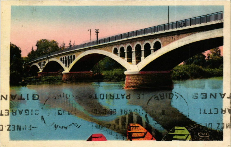 Carte postale ancienne Andrezieux- Pont sur la Loire France