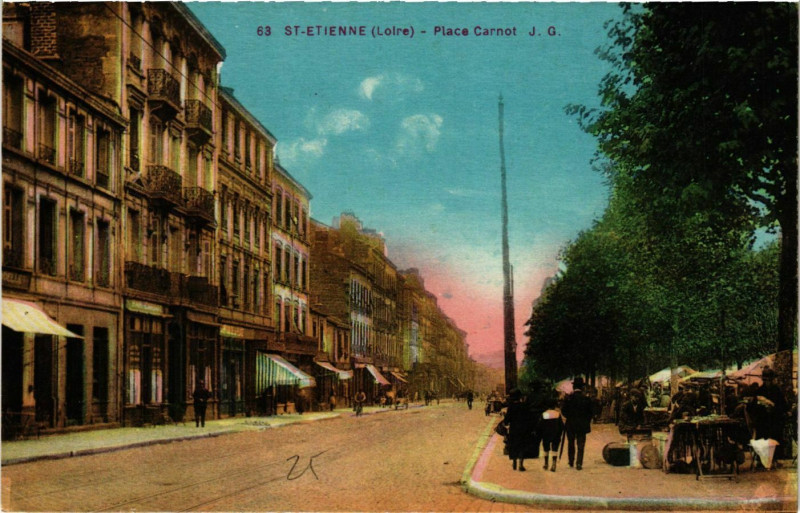 Carte postale ancienne Saint Etienne- Place Carnot France à Saint-Étienne