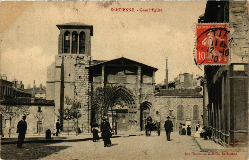 Carte postale ancienne Saint Etienne- Grande Eglise France à Saint-Étienne
