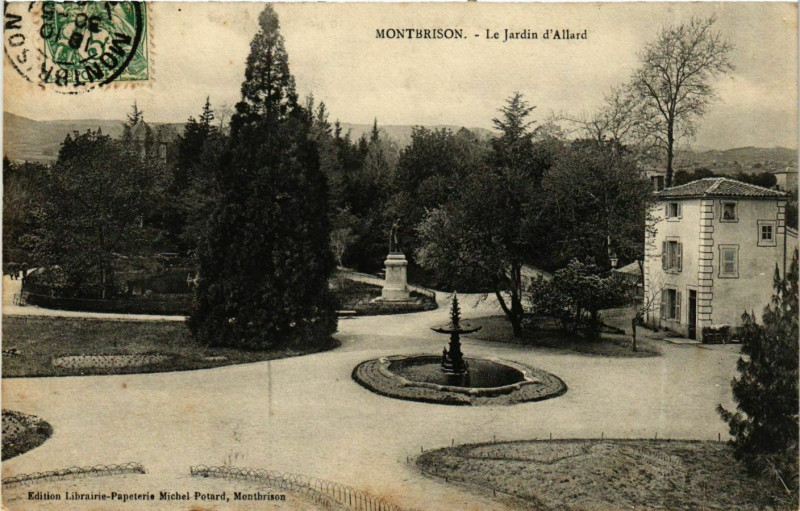 Carte postale ancienne Montbrison- Le Jardin d'Allard France à Montbrison