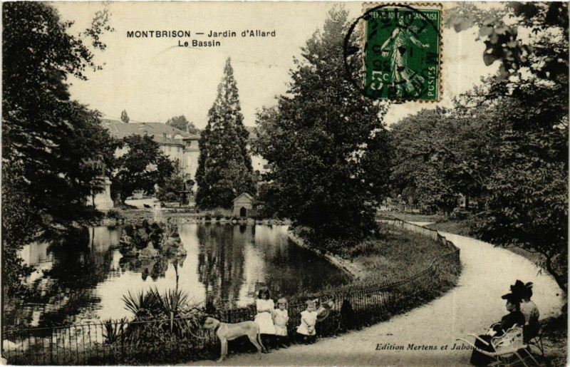 Carte postale ancienne Montbrison- Jardin d'allard, Le Bassin France à Montbrison