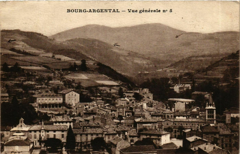 Carte postale ancienne Bourg Argental- vue generale France à Bourg-Argental
