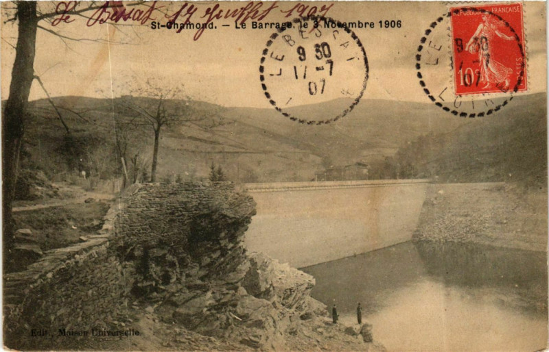 Carte postale ancienne Saint Chamond- Le Barrage France à Saint-Chamond