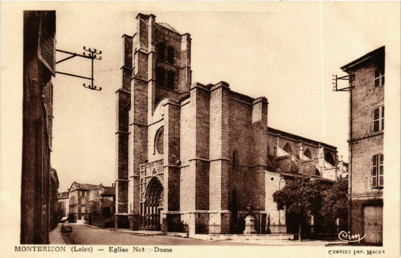 Carte postale ancienne Montbrison- Eglise Notre Dame France à Montbrison