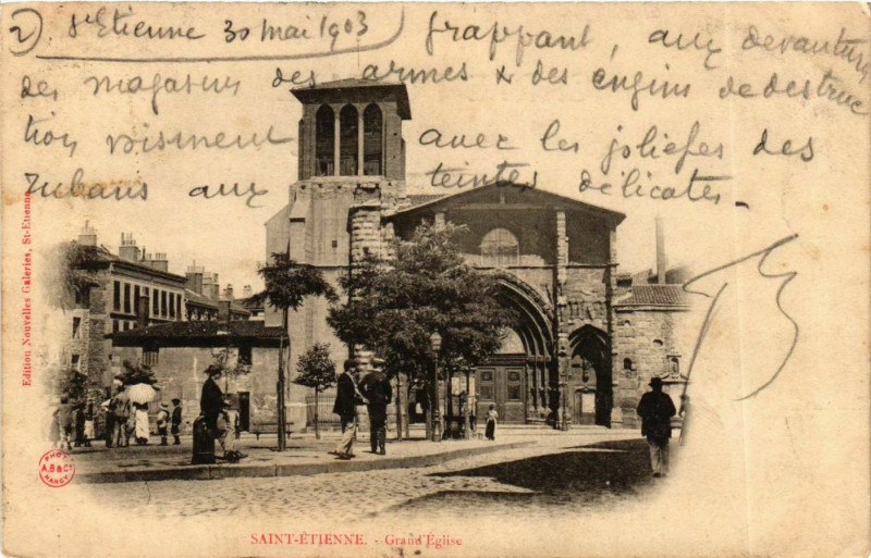 Carte postale ancienne Saint Etienne- Grand Eglise France à Saint-Étienne