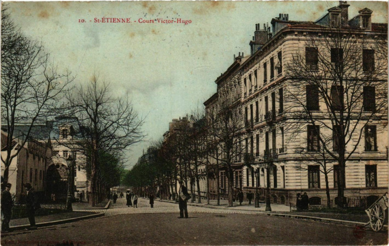 Carte postale ancienne Saint Etienne- Cours Victor Hugo France à Saint-Étienne
