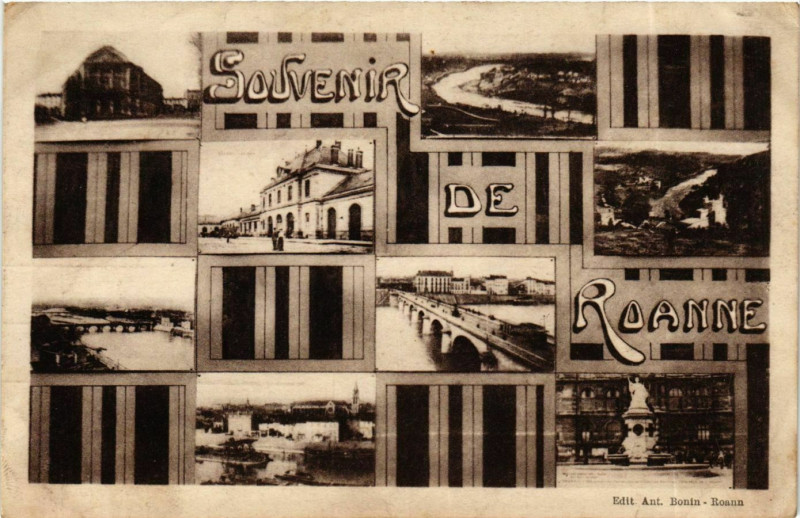 Carte postale ancienne Roanne- souvenir France à Roanne
