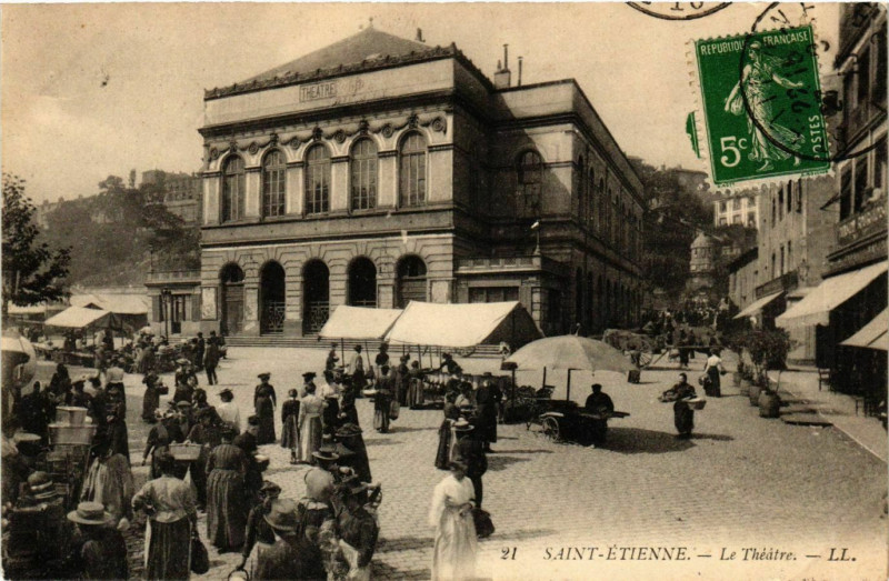 Carte postale ancienne Saint Etienne- Le Theatre France à Saint-Étienne