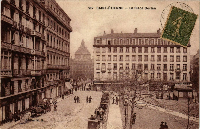 Carte postale ancienne Saint Etienne- La Place Dorian France à Saint-Étienne