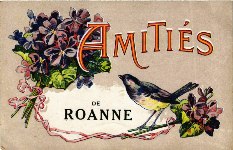 Carte postale ancienne Roanne- souvenir France à Roanne