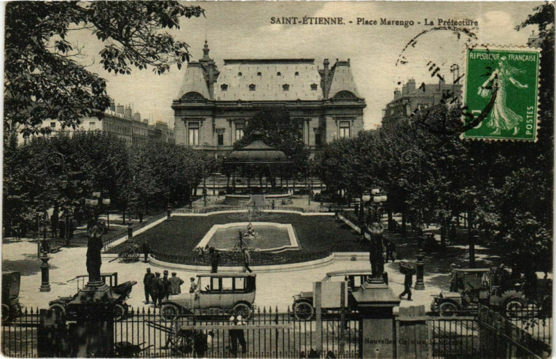 Carte postale ancienne Saint Etienne- Place Marengo,La Prefecture France à Saint-Étienne