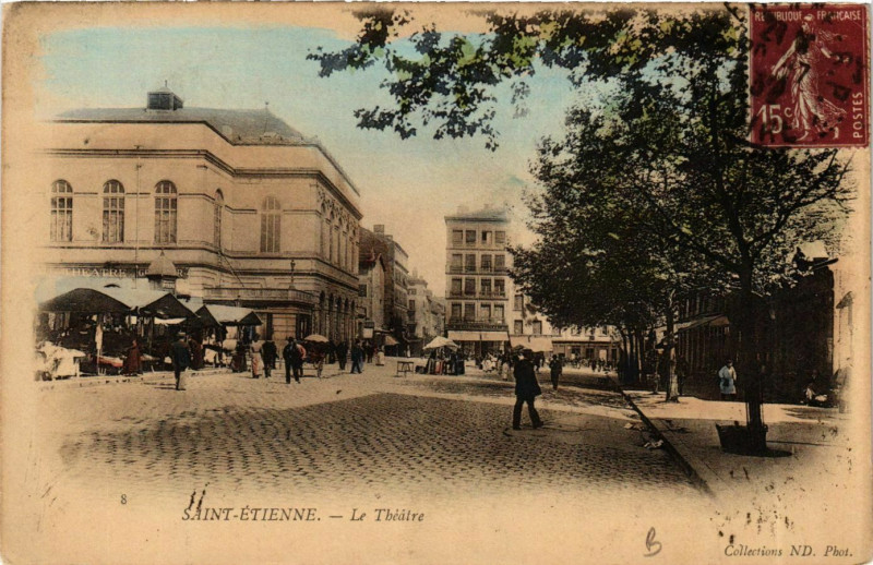 Carte postale ancienne Saint Etienne- Le Theatre France à Saint-Étienne