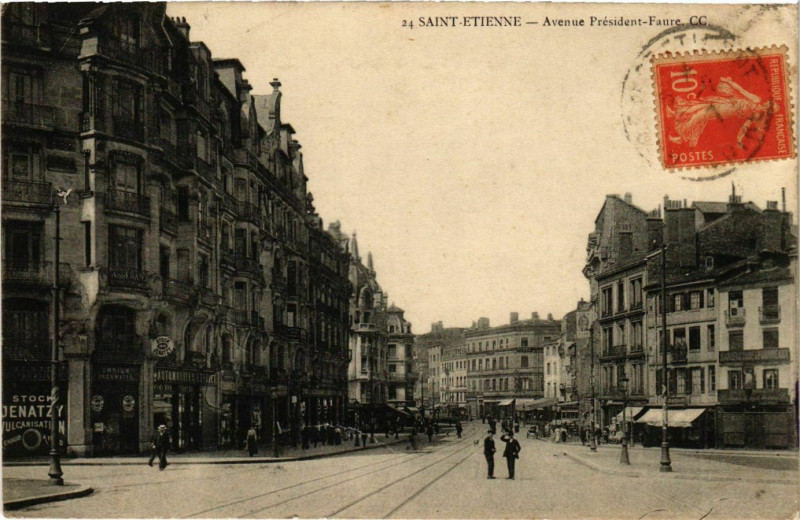 Carte postale ancienne Saint Etienne- Avenue President Faure France à Saint-Étienne