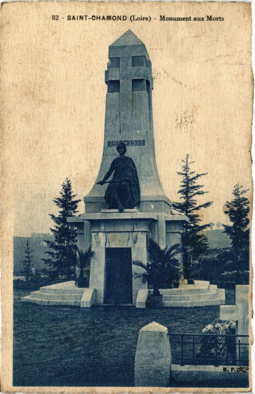 Carte postale ancienne Saint Chamond- Monument aux Morts à Saint-Chamond