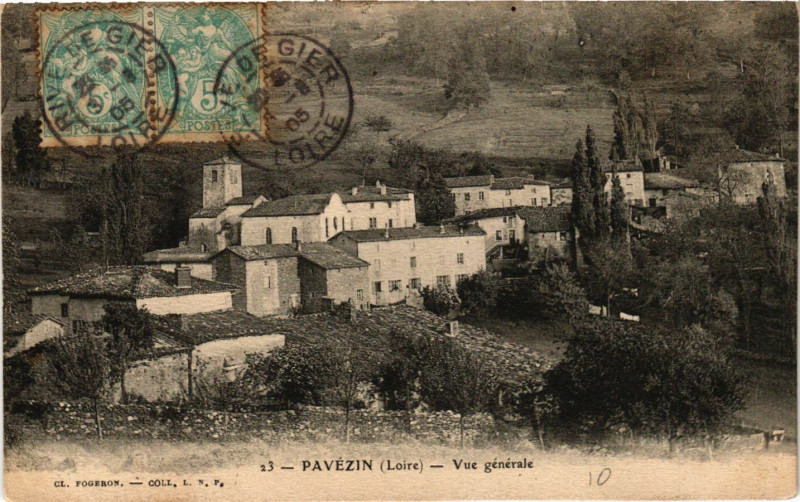 Carte postale ancienne Pavezin- Vue generale à Pavezin