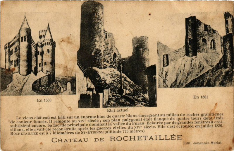 Carte postale ancienne Rochetaillee- Chateau à Roche