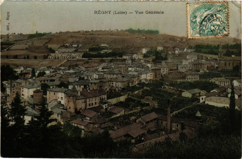 Carte postale ancienne Regny- Vue generale à Régny