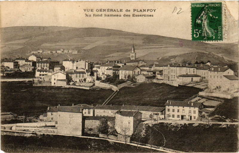 Carte postale ancienne Planfoy- Vue generale à Planfoy