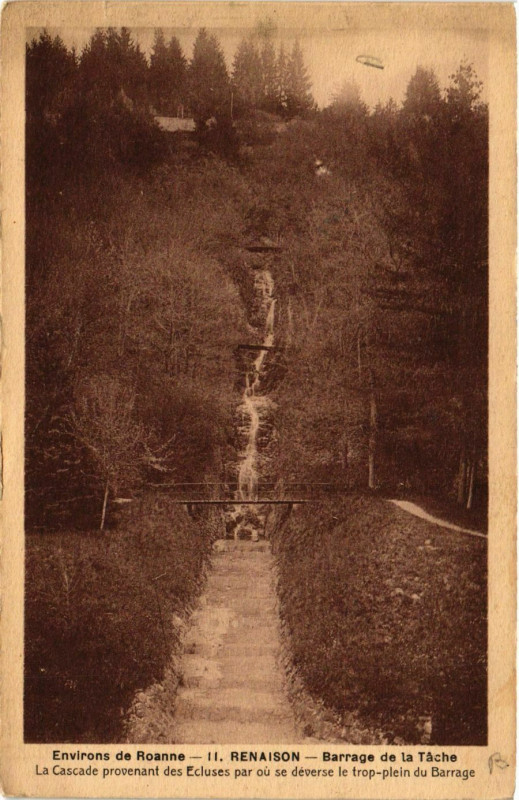 Carte postale ancienne Renaison- Barrage de la Tache à Renaison