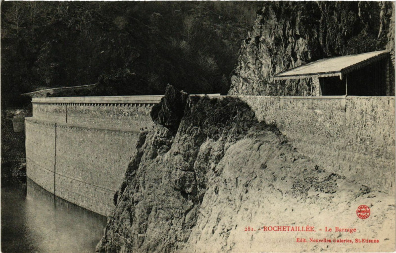 Carte postale ancienne Rochetaillee- Le Barrage à Roche