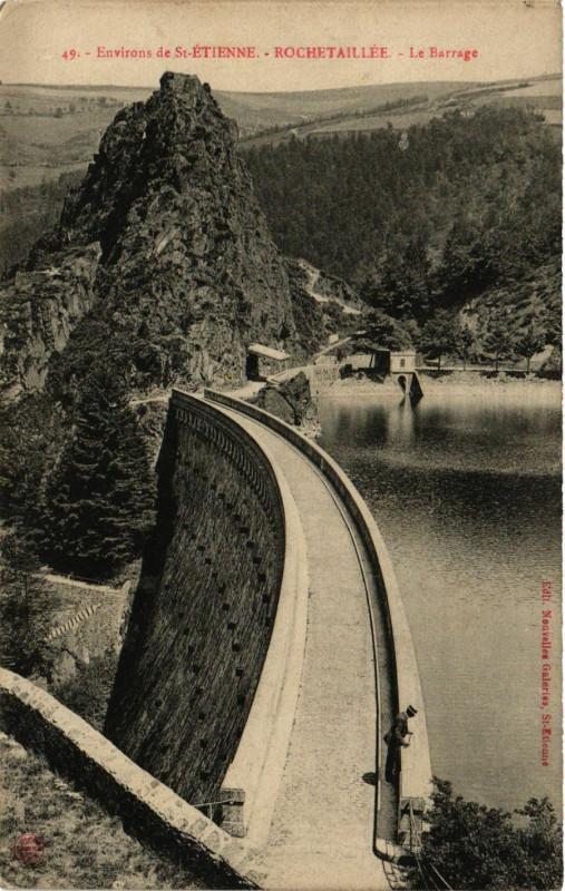 Carte postale ancienne Rochetaillee- Le Barrage à Roche