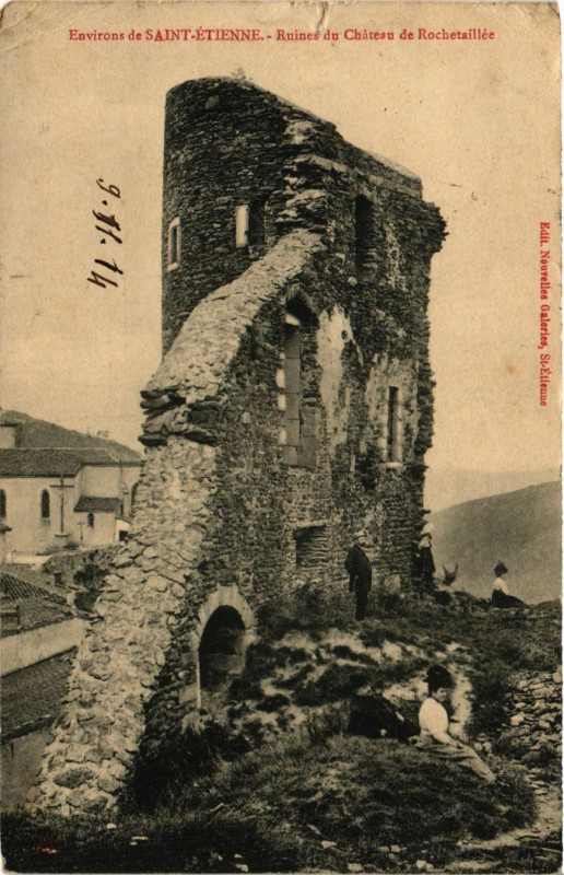 Carte postale ancienne Rochetaillee- Ruines du Chateau à Roche