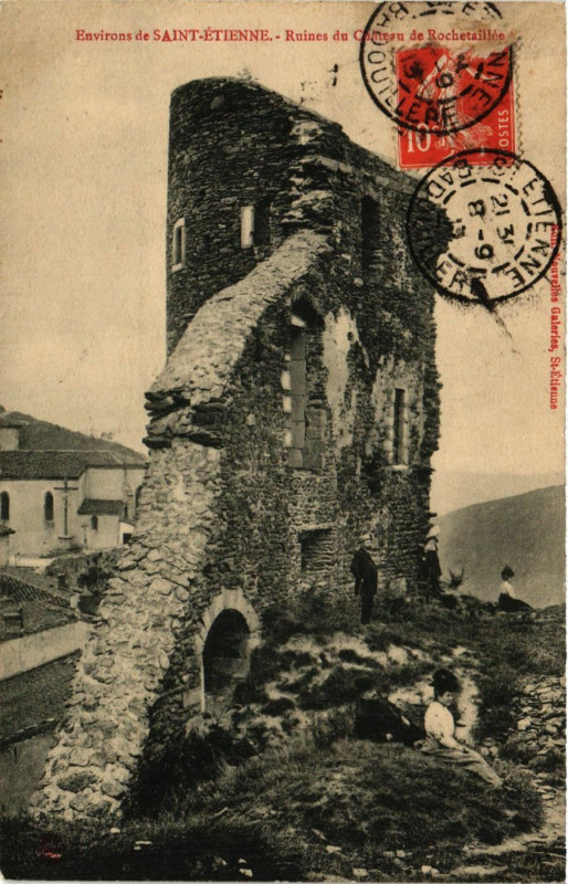 Carte postale ancienne Rochetaillee- Ruines du Chateau à Roche